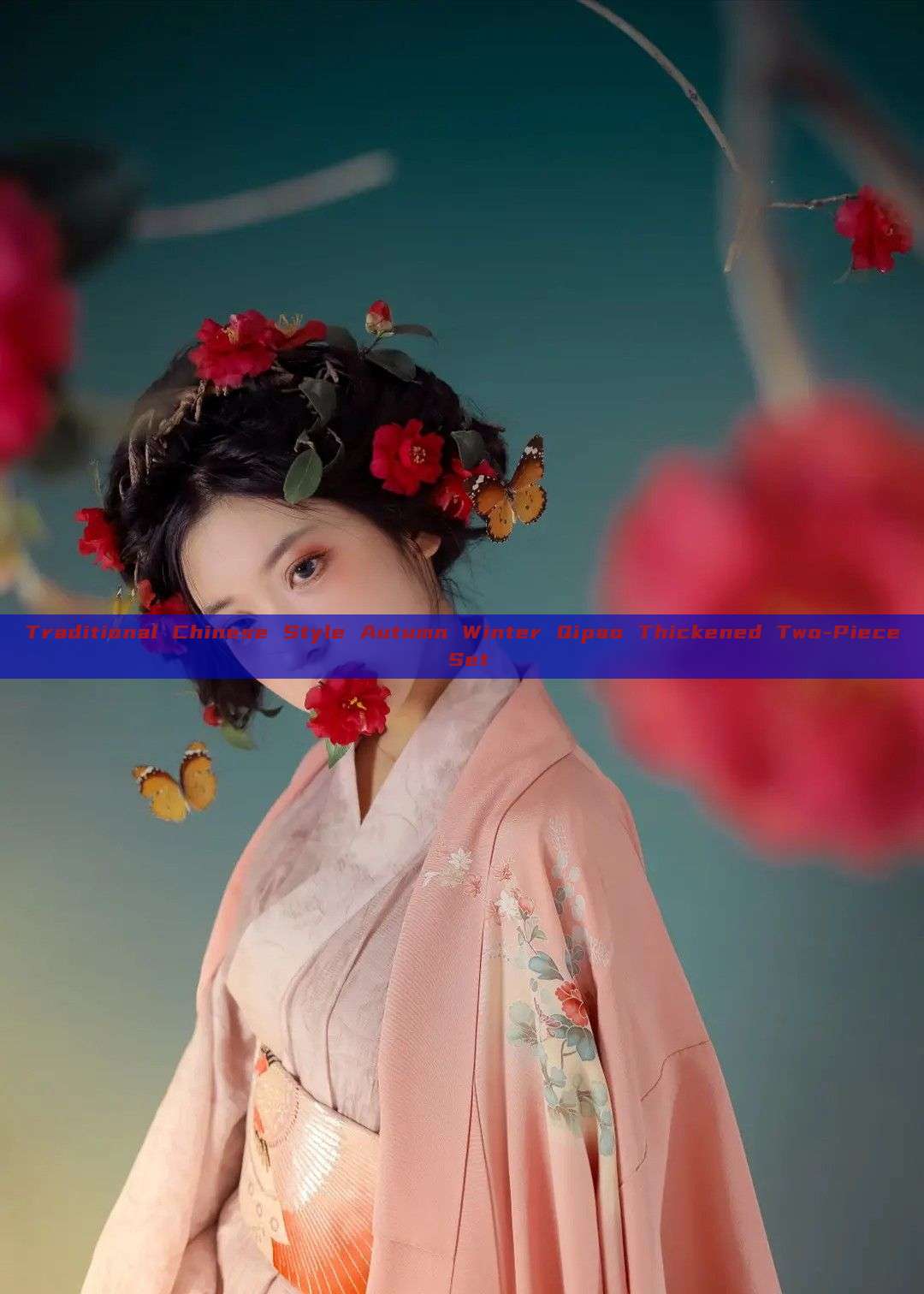 Traditional Chinese Style Autumn Winter Qipao Thickened Two-Piece Set Traditional Chinese Style Autumn Winter Qipao Thickened Two-Piece Set