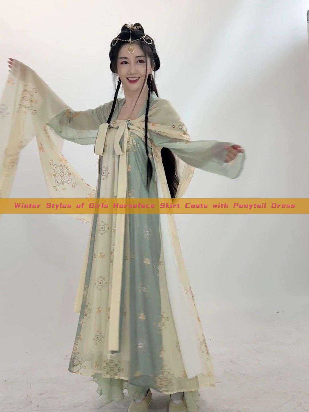 Winter Styles of Girls Horseface Skirt Coats with Ponytail Dress Winter Styles of Girls Horseface Skirt Coats with Ponytail Dress