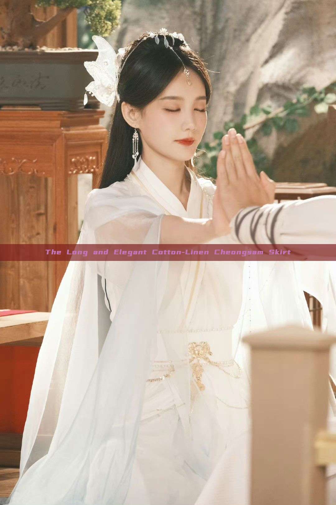 The Long and Elegant Cotton-Linen Cheongsam Skirt The Long and Elegant Cotton-Linen Cheongsam Skirt