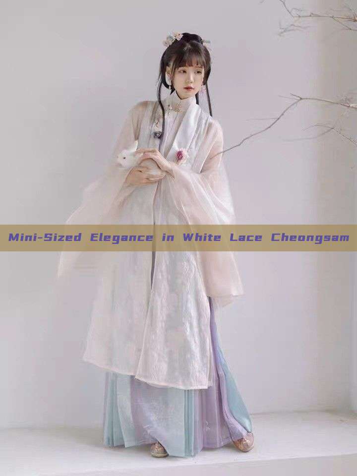 Mini-Sized Elegance in White Lace Cheongsam Mini-Sized Elegance in White Lace Cheongsam