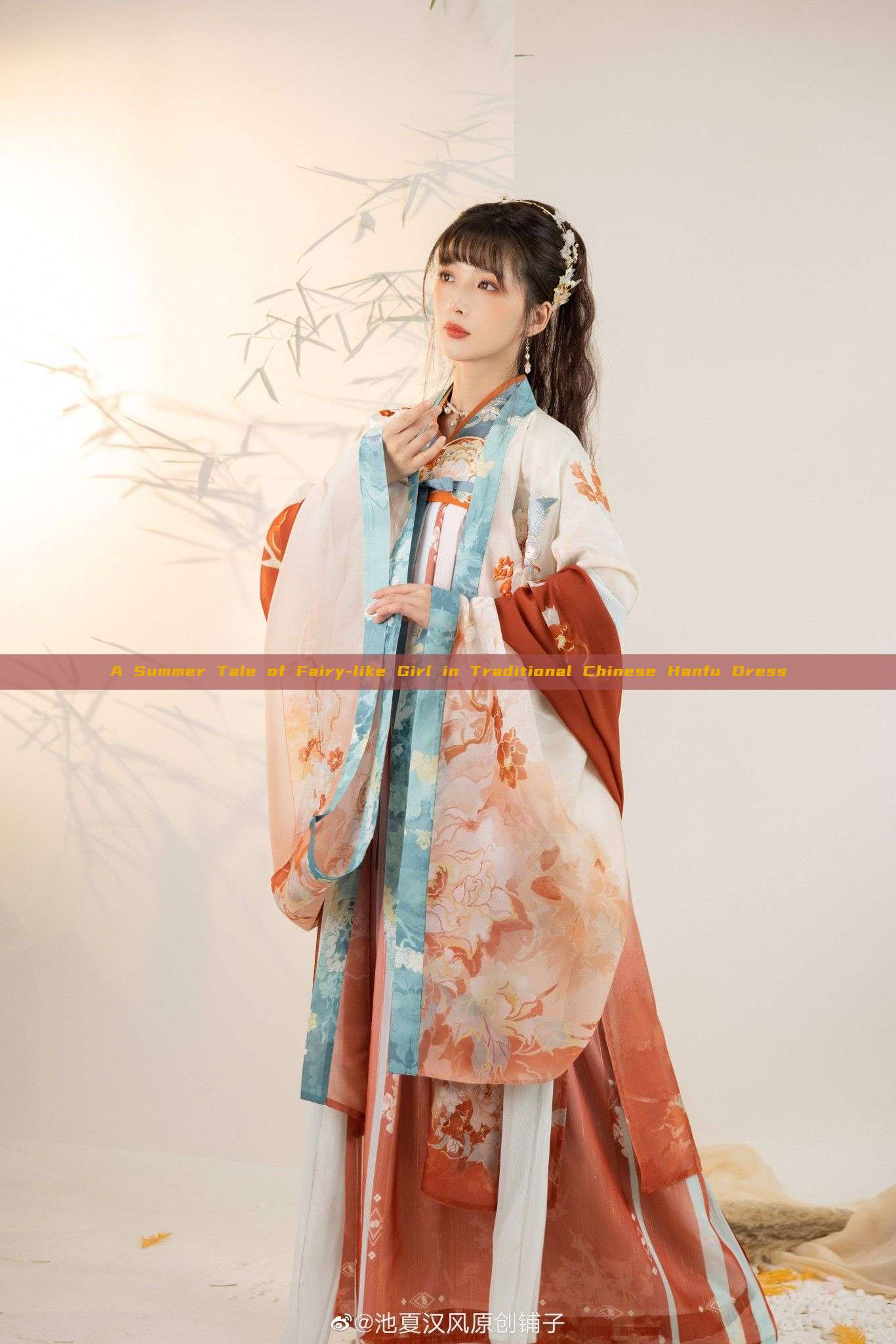 A Summer Tale of Fairy-like Girl in Traditional Chinese Hanfu Dress A Summer Tale of Fairy-like Girl in Traditional Chinese Hanfu Dress