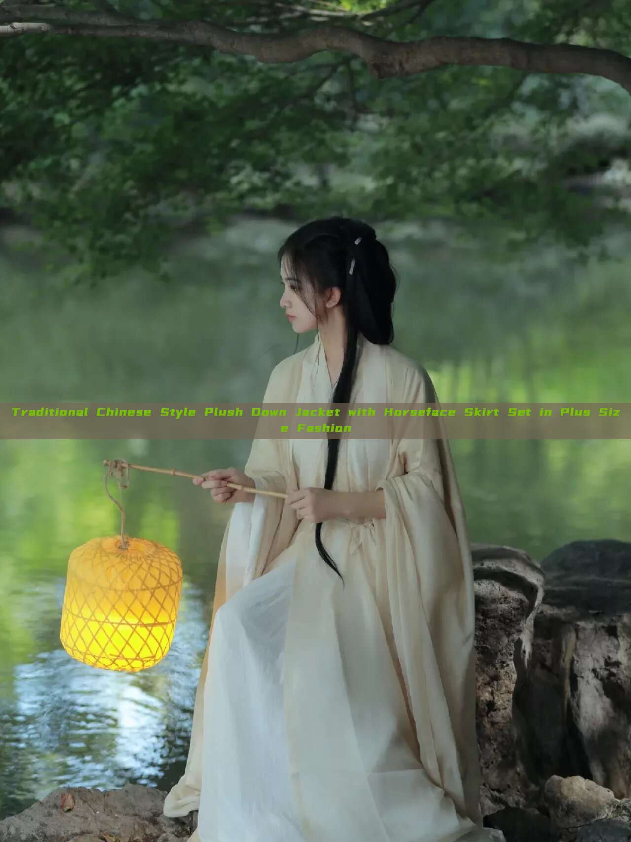Traditional Chinese Style Plush Down Jacket with Horseface Skirt Set in Plus Size Fashion