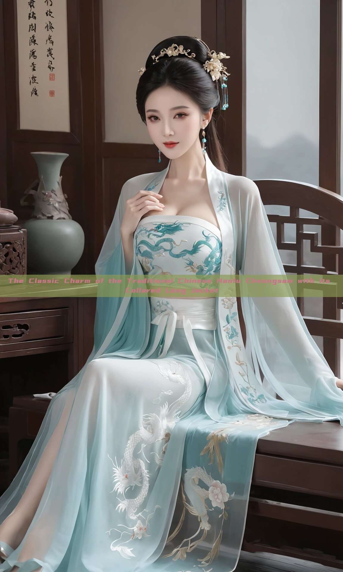 The Classic Charm of the Traditional Chinese Hanfu Cheongsam with its Collared Long Jacket The Classic Charm of the Traditional Chinese Hanfu Cheongsam with its Collared Long Jacket