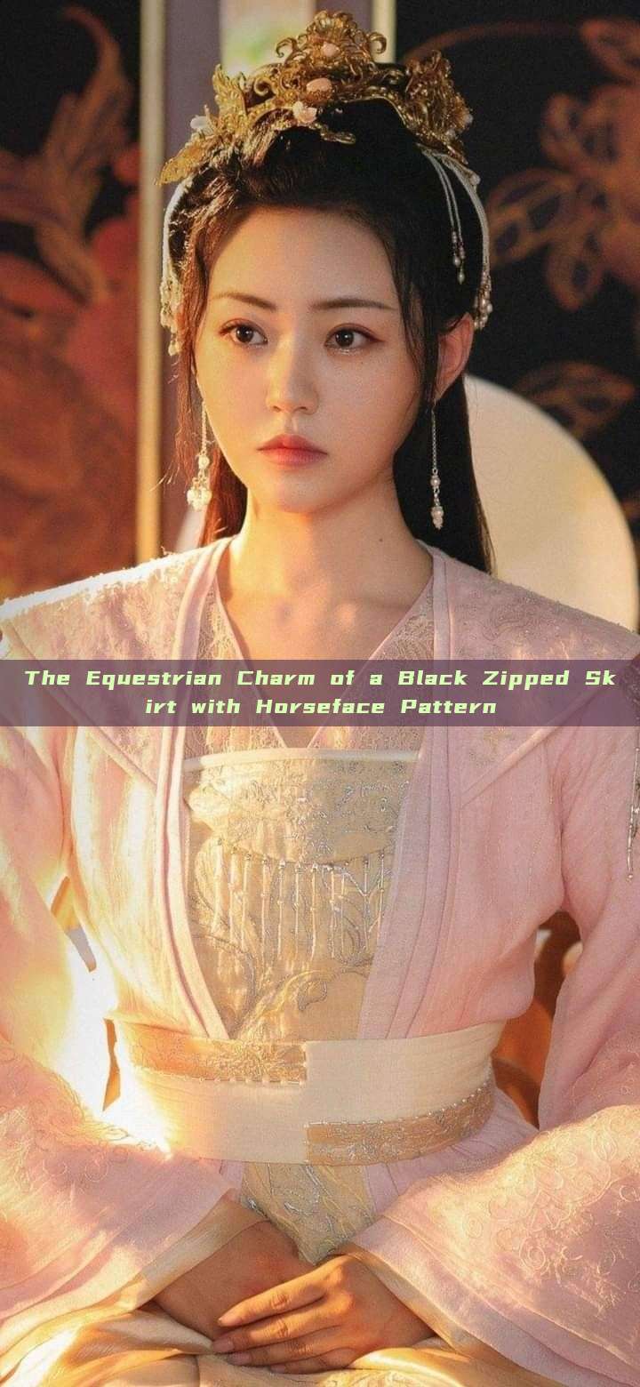 The Equestrian Charm of a Black Zipped Skirt with Horseface Pattern The Equestrian Charm of a Black Zipped Skirt with Horseface Pattern