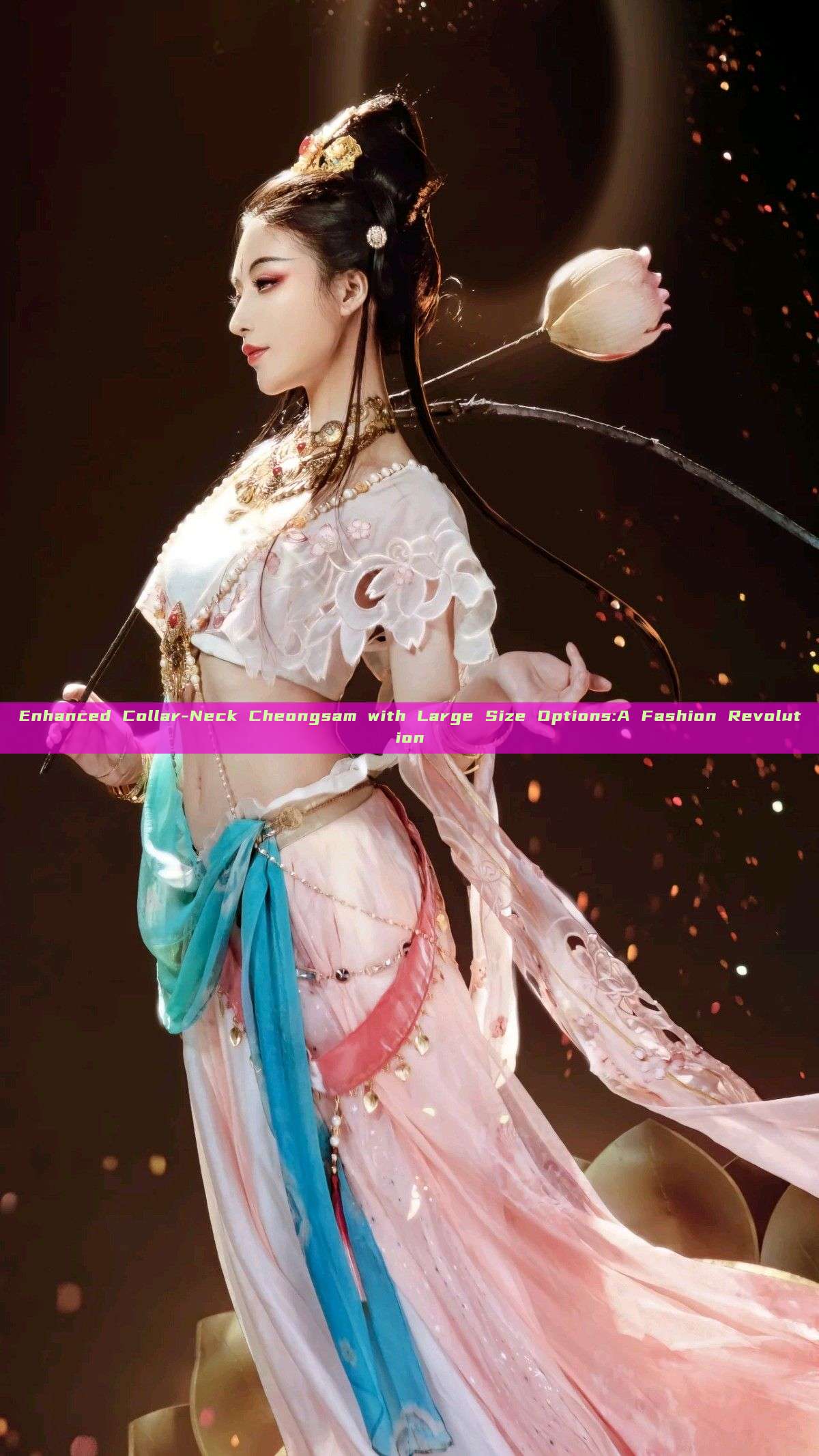 Enhanced Collar-Neck Cheongsam with Large Size Options:A Fashion Revolution Enhanced Collar-Neck Cheongsam with Large Size Options:A Fashion Revolution