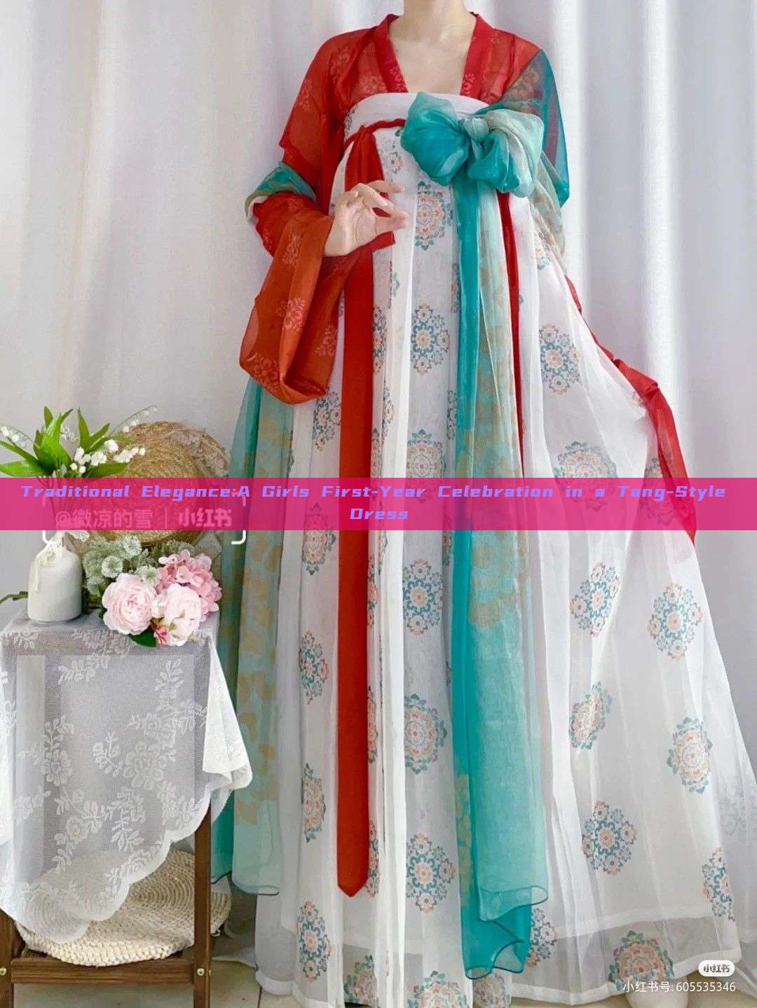 Traditional Elegance:A Girls First-Year Celebration in a Tang-Style Dress Traditional Elegance:A Girls First-Year Celebration in a Tang-Style Dress