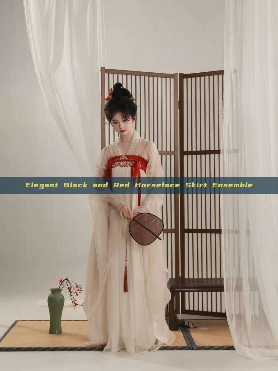 Elegant Black and Red Horseface Skirt Ensemble Elegant Black and Red Horseface Skirt Ensemble