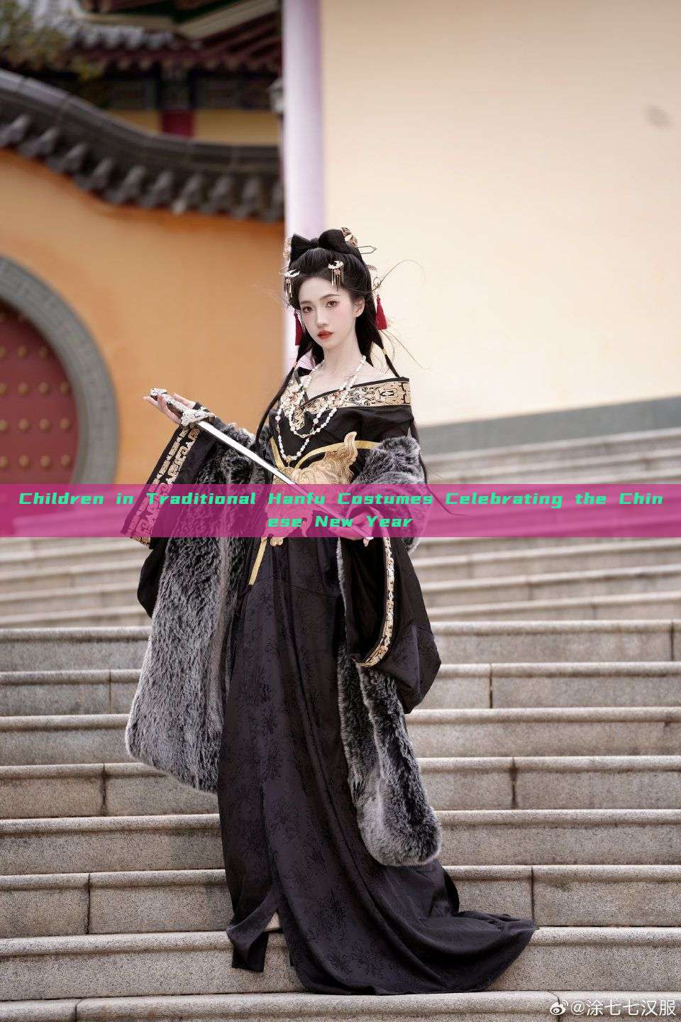 Children in Traditional Hanfu Costumes Celebrating the Chinese New Year Children in Traditional Hanfu Costumes Celebrating the Chinese New Year