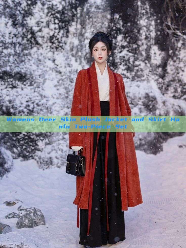 Womens Deer Skin Plush Jacket and Skirt Hanfu Two-Piece Set