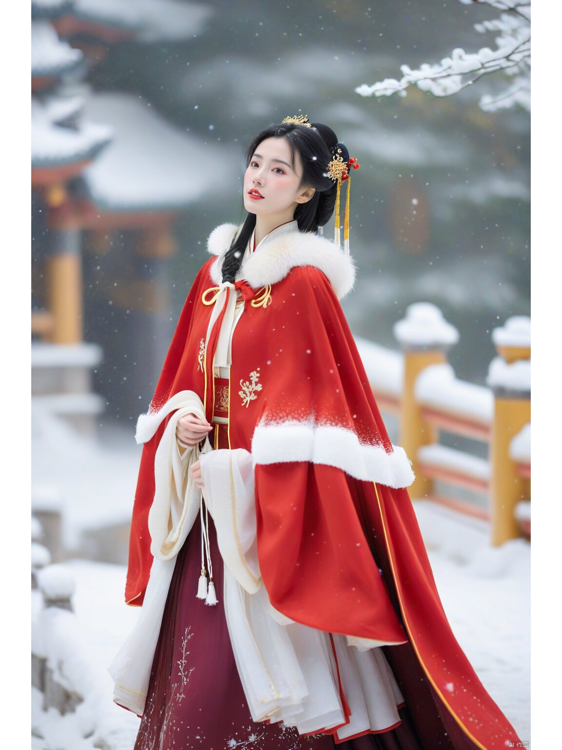 Traditional Chinese Fashion:Winter加厚汉服女装套装 Traditional Chinese Fashion:Winter加厚汉服女装套装