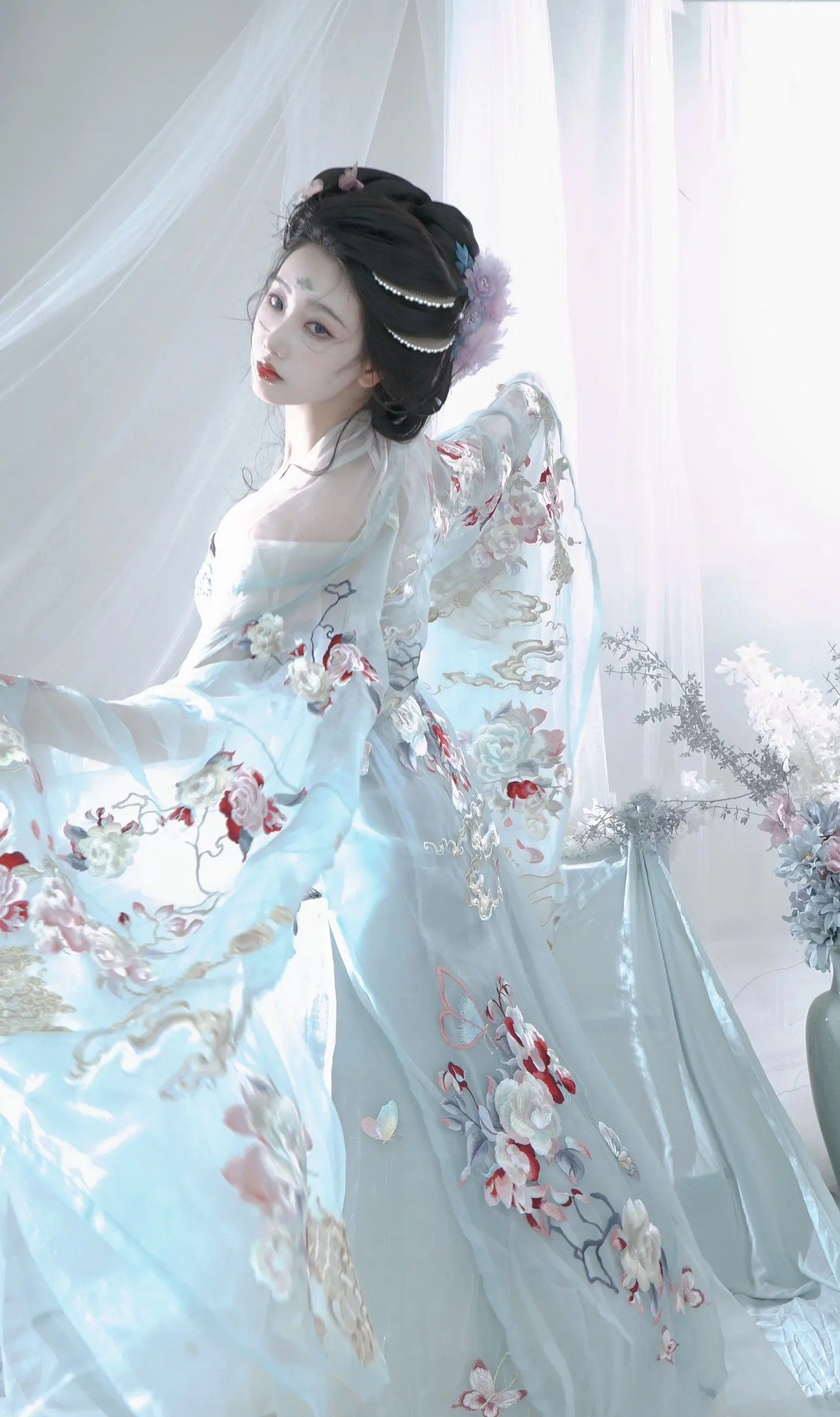 Traditional Chinese-style Cotton-麻 Blend Tang Costume for Women in Wellness Center Workwear