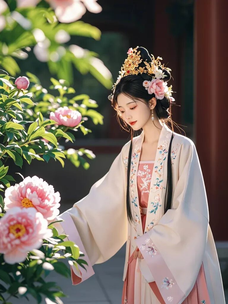 A New Year Celebration in Traditional Hanfu for a Girl Child A New Year Celebration in Traditional Hanfu for a Girl Child